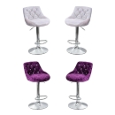 Ghế Bar Lưng Nệm Đính Cúc Chân Mạ - QB15