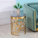 Bàn Trà Sofa Mặt Kính Chân Mạ Vàng - BT12