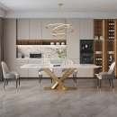 Bàn Ăn Chân Chữ X  Mạ Vàng Mặt Đá Ceramic - BA12