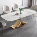 Bàn Ăn Chân Chữ C Mạ Vàng Sang Trọng - BA27