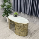 Bàn Trà Sofa Vân Đá Chân Sắt Nghệ Thuật - BT21