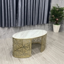 Bàn Trà Sofa Vân Đá Chân Sắt Nghệ Thuật - BT21