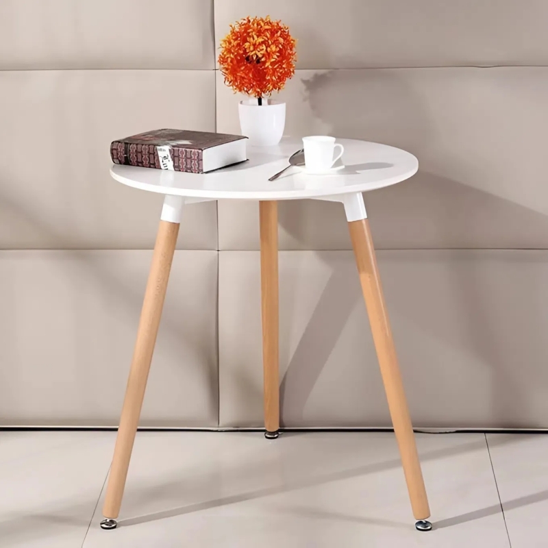 Bàn Cafe Tiếp Khách Eames 3 Chân Gỗ Trắng - BCF3