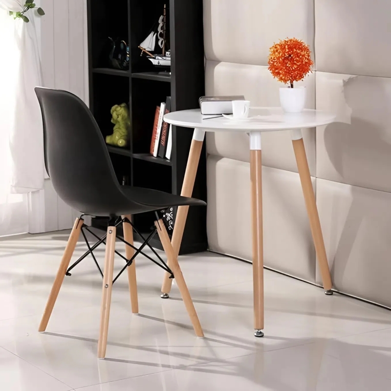 Bàn Cafe Tiếp Khách Eames 3 Chân Gỗ Trắng - BCF3