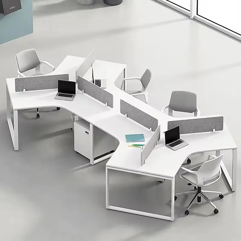 Cụm Bàn Làm Việc 6 Chỗ Có Hộc Vách Kính - BC23