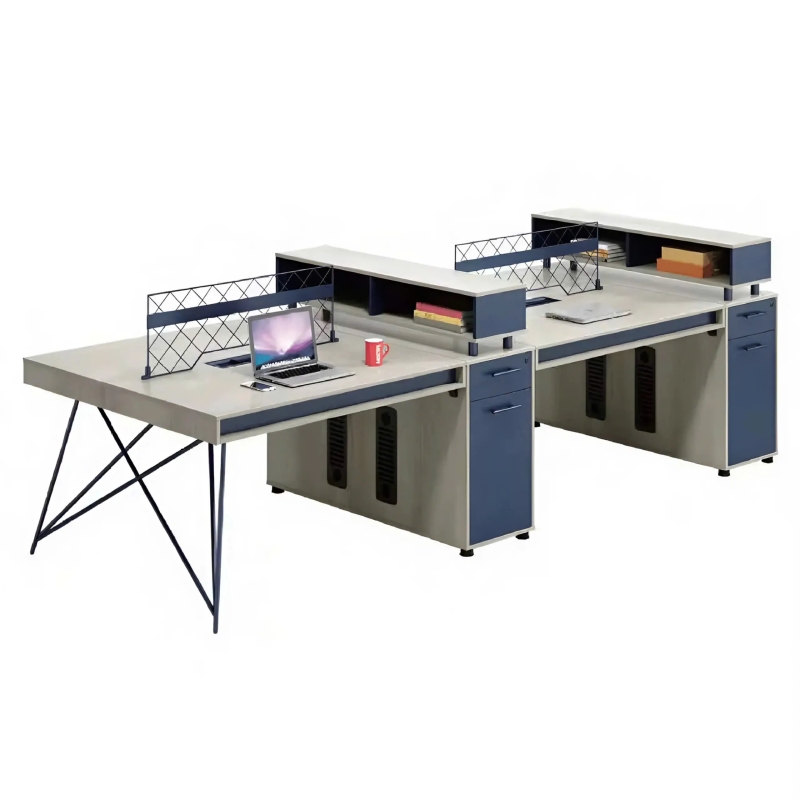 Cụm Bàn Làm Việc 4 Người Chân Sắt Độc Đáo - BC57