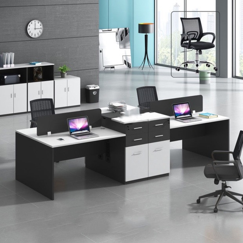 Cụm Bàn Làm Việc 4 Người Có Hộc Tủ Đa Năng - BC40