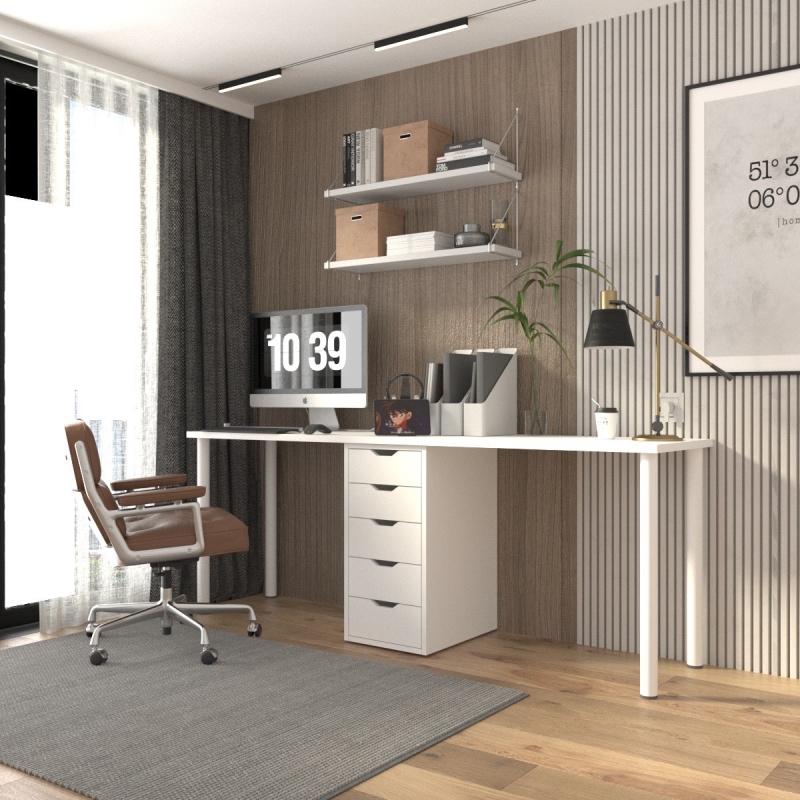 Bàn Làm Việc Gỗ IKEA  Chân Sắt Vững Chắc - IK2