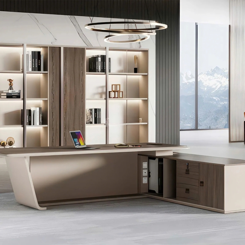 BÀn Giám Đốc Chân Cách Điệu Họa Tiết Nổi Ấn Tượng - BGD97