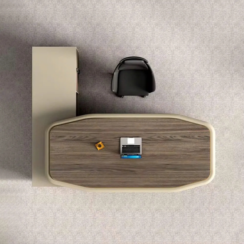 Bàn Giám Đốc Chân Cách Điệu Kèm Tủ Phụ - BGD92