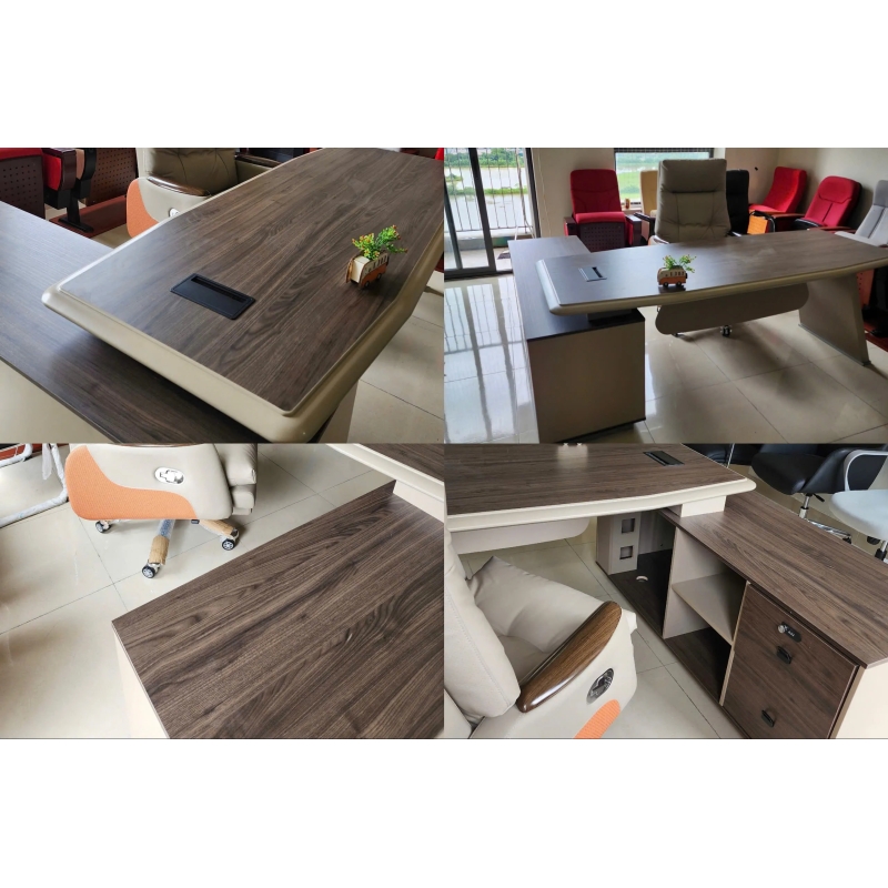 Bàn Giám Đốc Chân Cách Điệu Kèm Tủ Phụ - BGD92