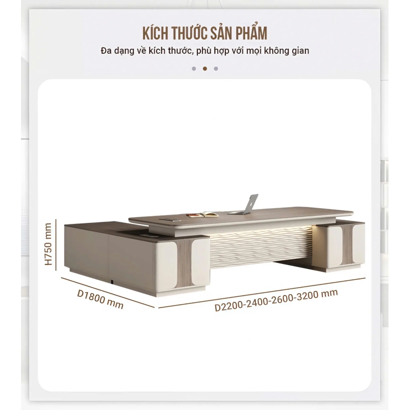 Bàn Giám Đốc  Chữ L Đẳng Cấp Họa Tiết Lạ Mắt - BGD95