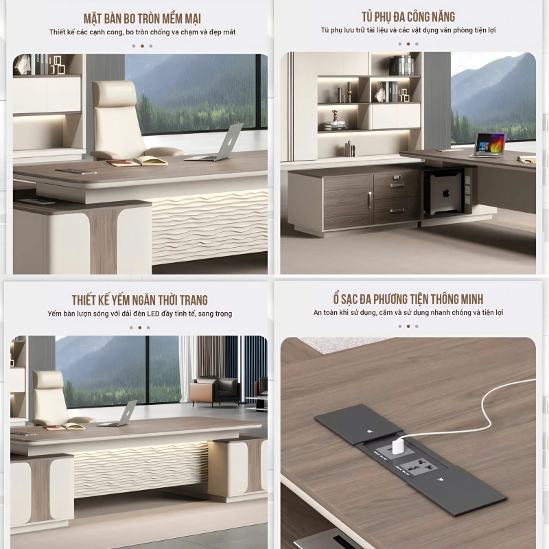 Bàn Giám Đốc  Chữ L Đẳng Cấp Họa Tiết Lạ Mắt - BGD95