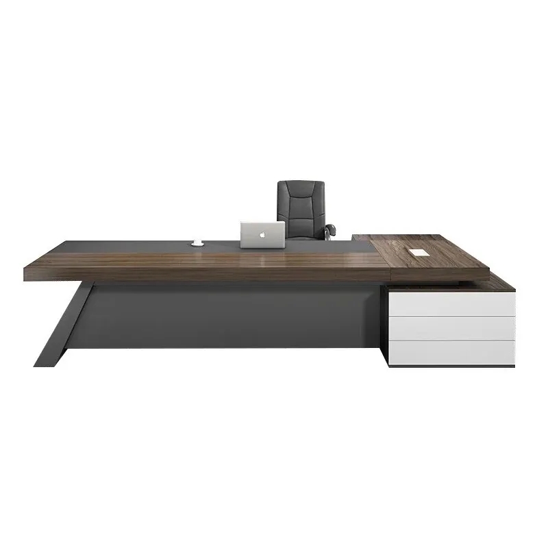 Bàn Giám Đốc Gỗ MDF Kèm Tủ Phụ - BGĐ46