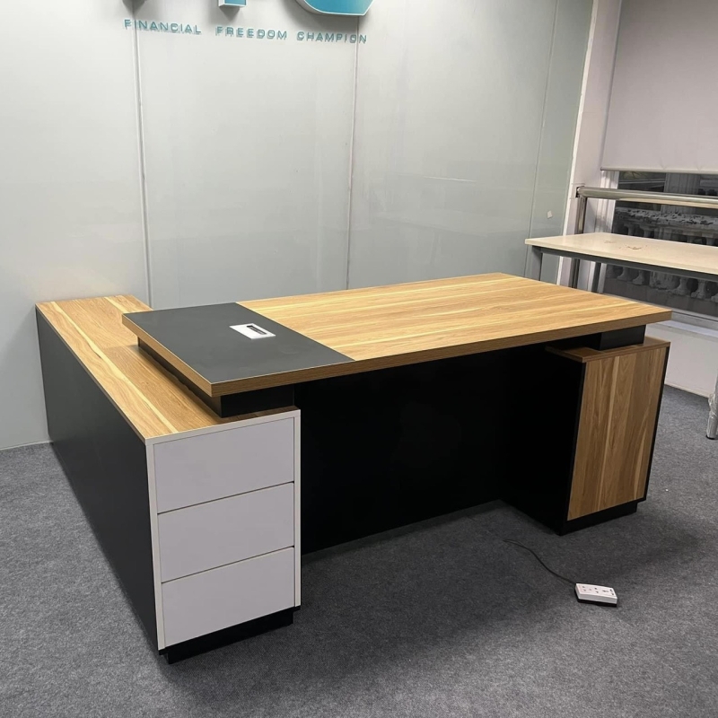 Bàn Giám Đốc Kèm Hộc Tủ Gỗ MDF - BGĐ62