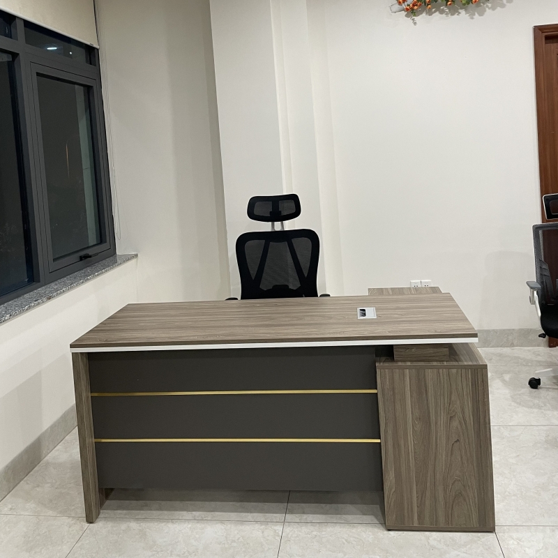 Bàn Giám Đốc Góc L Màu Nâu Vân  - BGĐ58