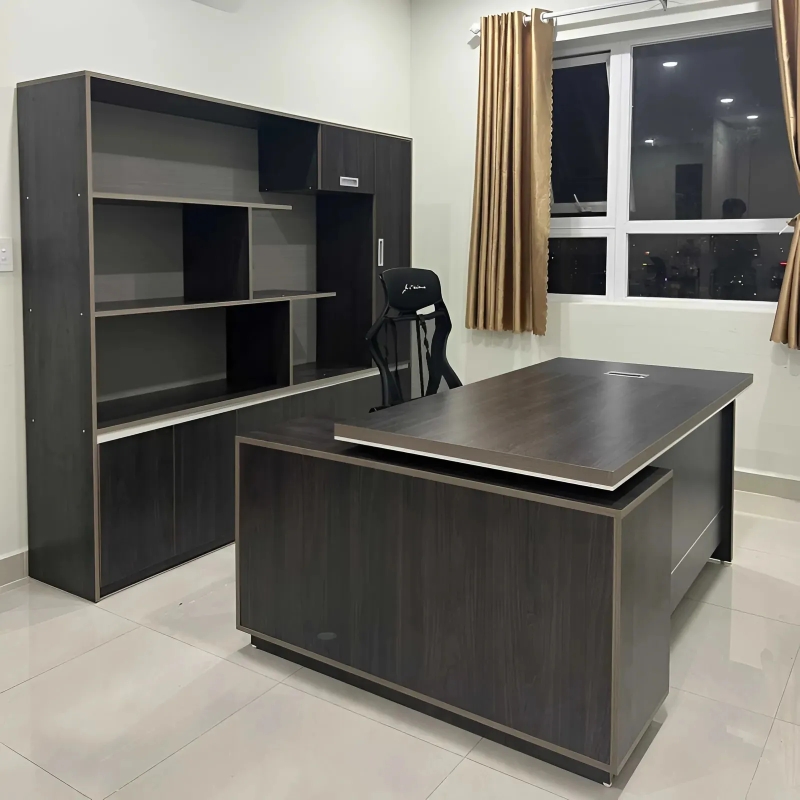 Bàn Giám Đốc Góc L Liền Hộc Tủ Tiện Lợi - BGĐ51