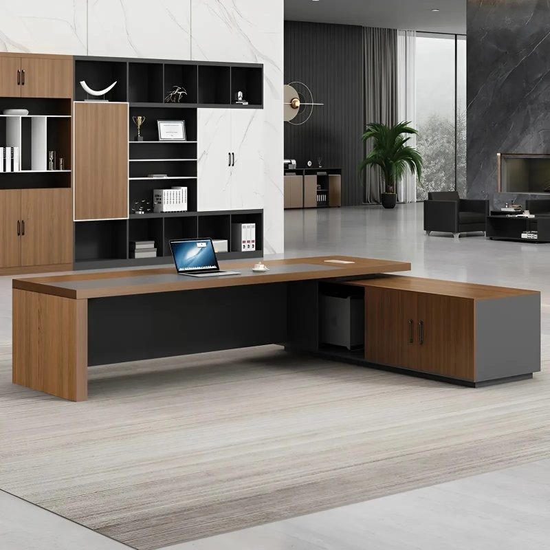 Bàn Giám Đốc Góc L Pha Màu - BGĐ47