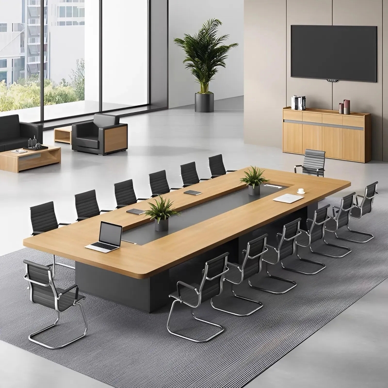 Bàn Họp Văn Phòng Hình Chữ Nhật Bo Viền 3m2 - BH21
