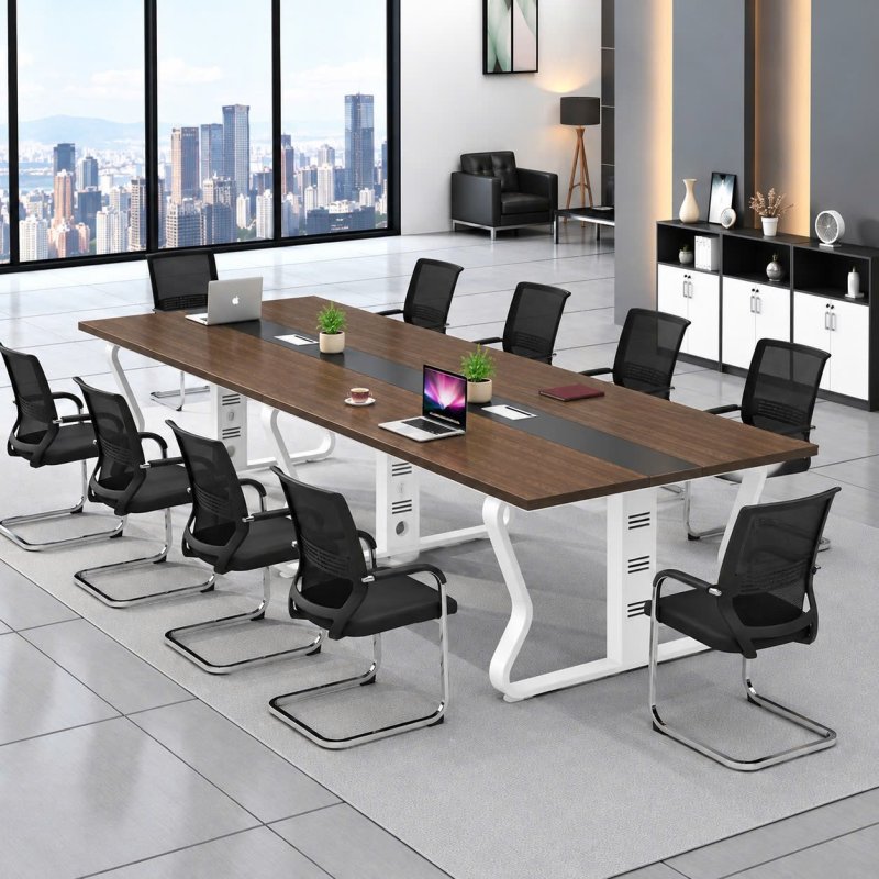 Bàn Họp Làm Việc 360 x 120cm Nhập Khẩu Chân Trắng Hiện Đại - BH58