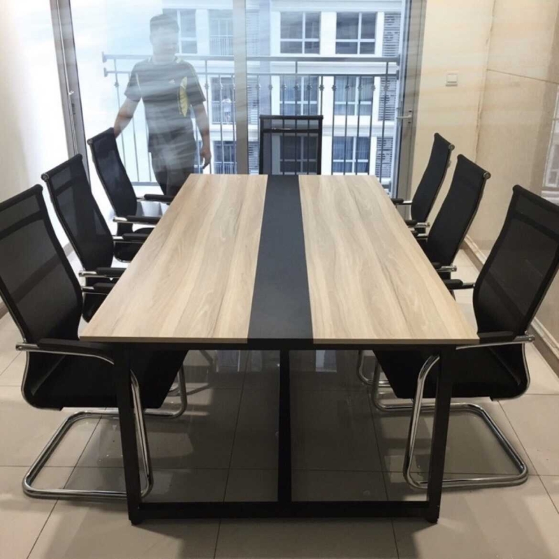Bàn Họp Văn Phòng 2m4 x 1m2 Chân Sắt - BH16