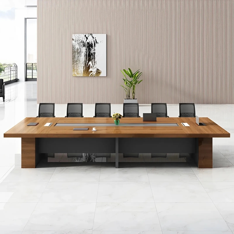 Bàn Họp Văn Phòng Gỗ MDF Màu Vân Tự Nhiên - BH41