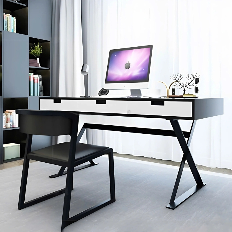 Bàn Làm Việc Chân Sắt Chữ X Phong Cách Châu Âu - BLV136