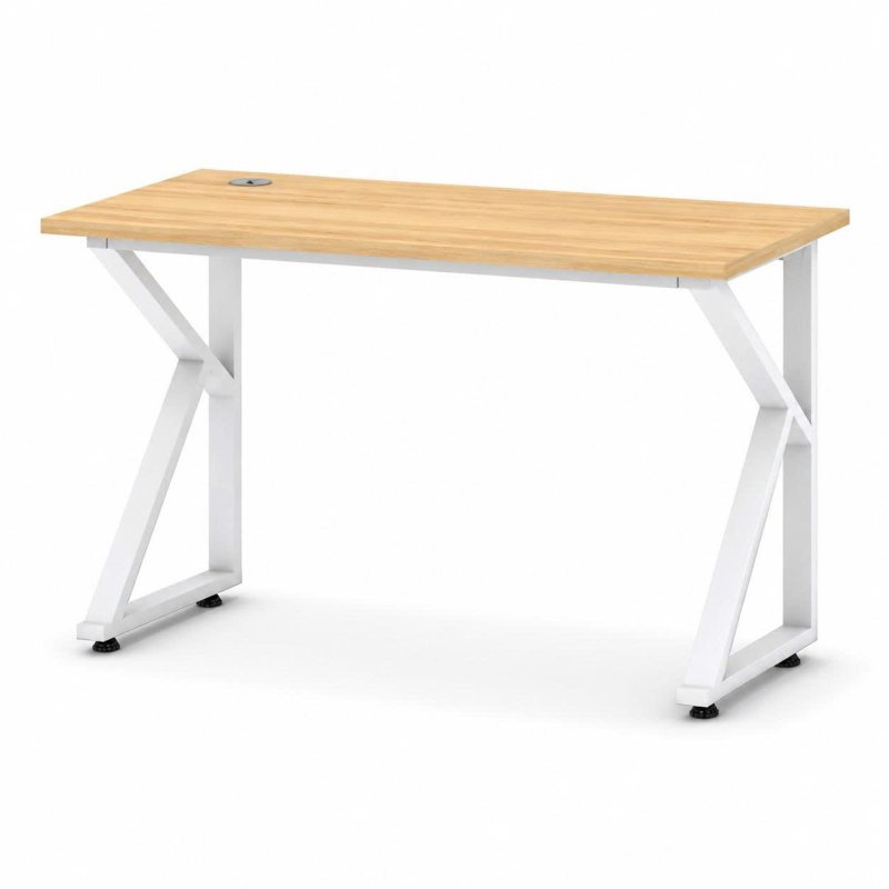 Bàn Làm Việc Chân Sắt Chữ K Màu Trắng - BLV141