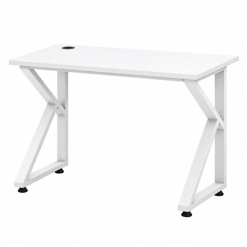 Bàn Làm Việc Chân Sắt Chữ K Màu Trắng - BLV141