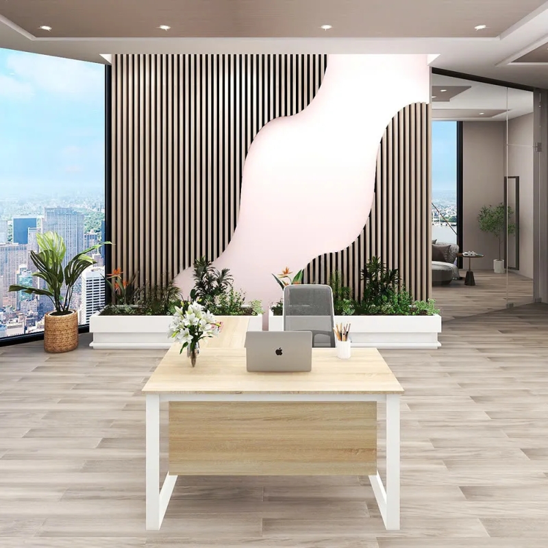 Bàn Làm Việc Chữ L Chân Sắt Hiện Đại - BLV140