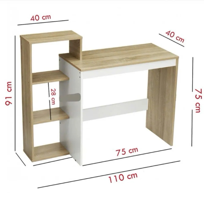 Bàn Làm Việc Gỗ Có Kệ 3 Tầng Đa Năng - BG82