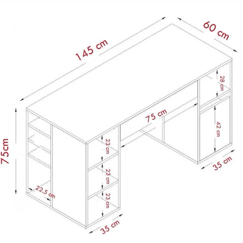  Bàn Làm Việc Gỗ Có Ngăn Kéo & Kệ Tối Ưu Lưu Trữ - BG84
