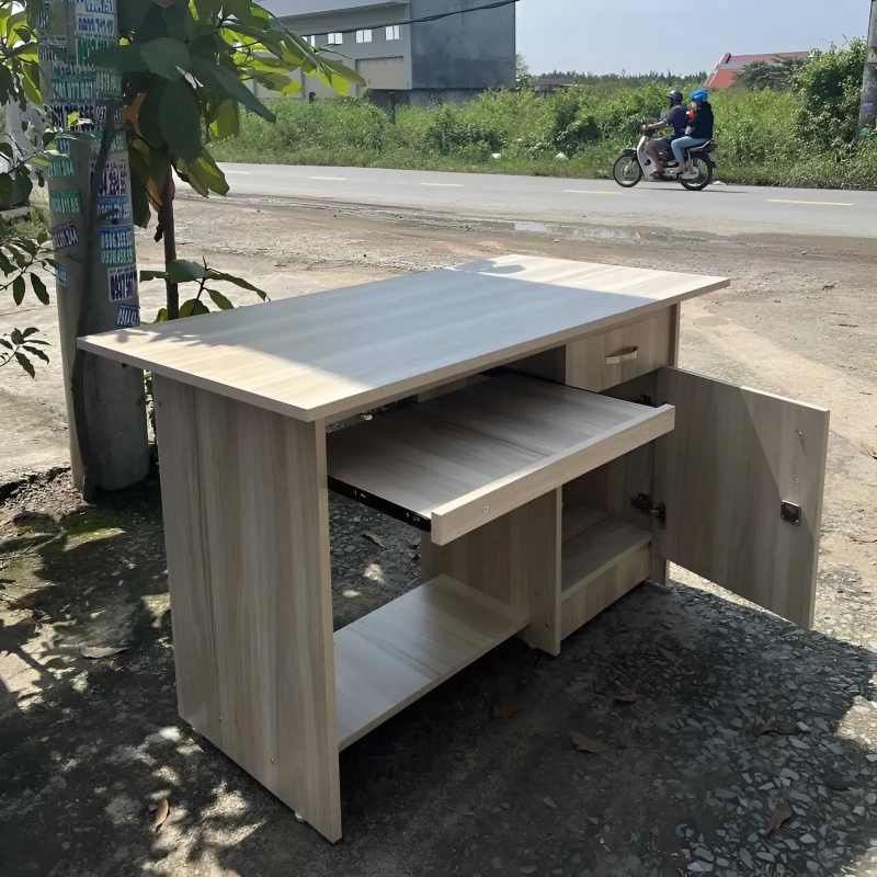 Bàn Làm Việc Gỗ Hộc Đầy Có Gác Chân - BG43