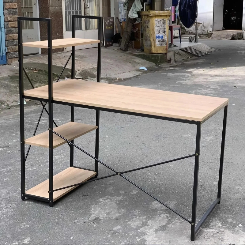 Bàn Làm Việc Gỗ MDF 3 Kệ Sách - BLV28