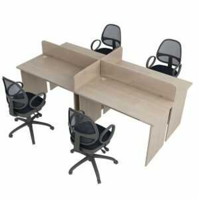 Cụm Bàn Làm Việc 4 Chỗ Có Vách Che Tiện Lợi - BC47