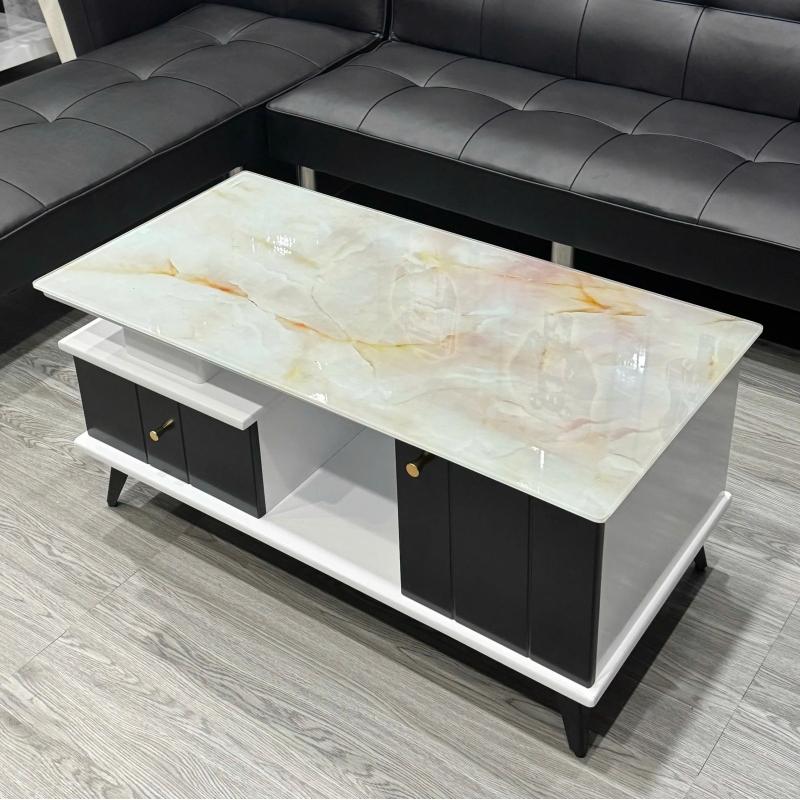 Bàn Trà Sofa Mặt Vân Đá 2 Hộc Tủ Hiện Đại - BT27