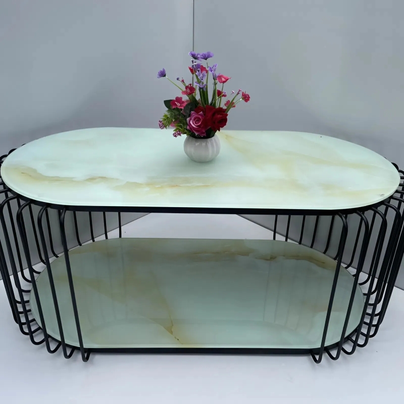 Bàn Trà Hột Xoài Sofa Mặt Cường Lực - BT5