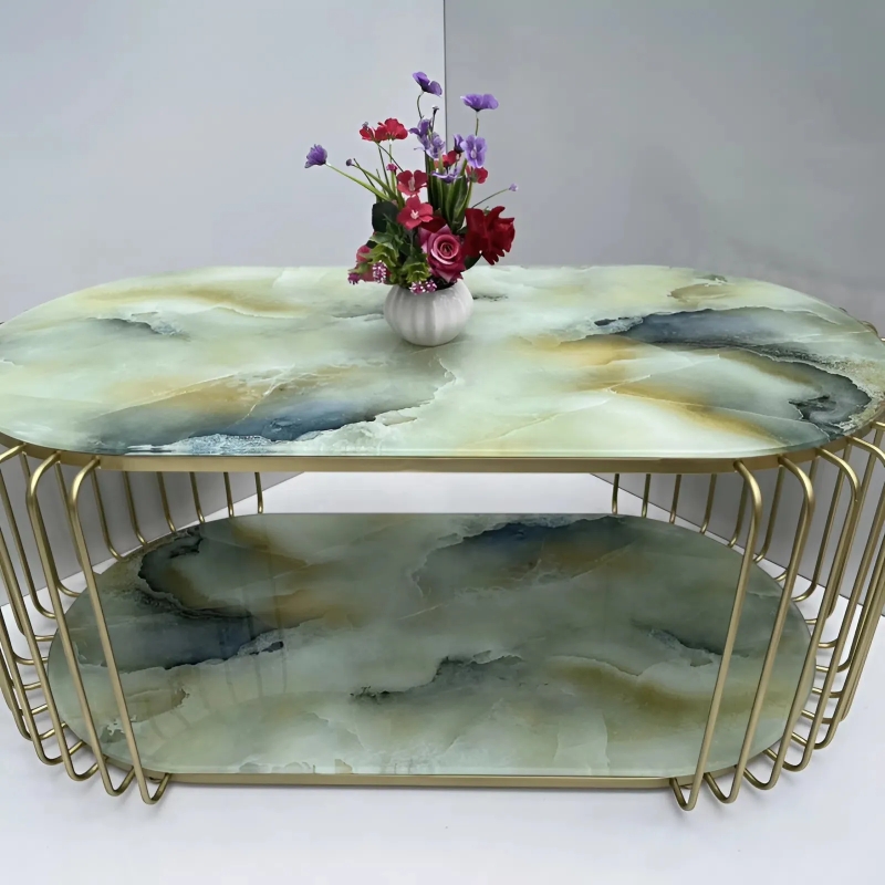 Bàn Trà Hột Xoài Sofa Mặt Cường Lực - BT5