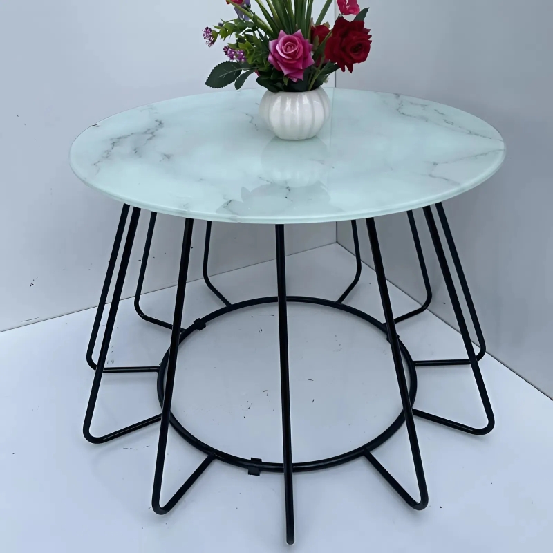 Bàn Trà Sofa Mặt Tròn Khung Sắt - BT9