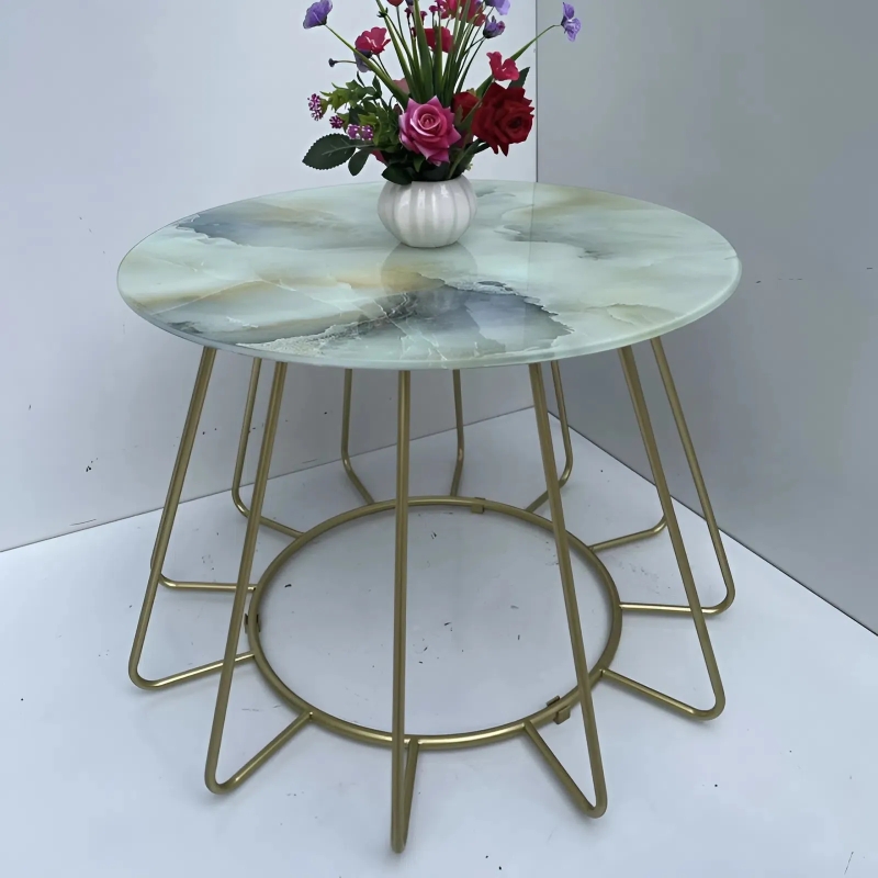 Bàn Trà Sofa Mặt Tròn Khung Sắt - BT9