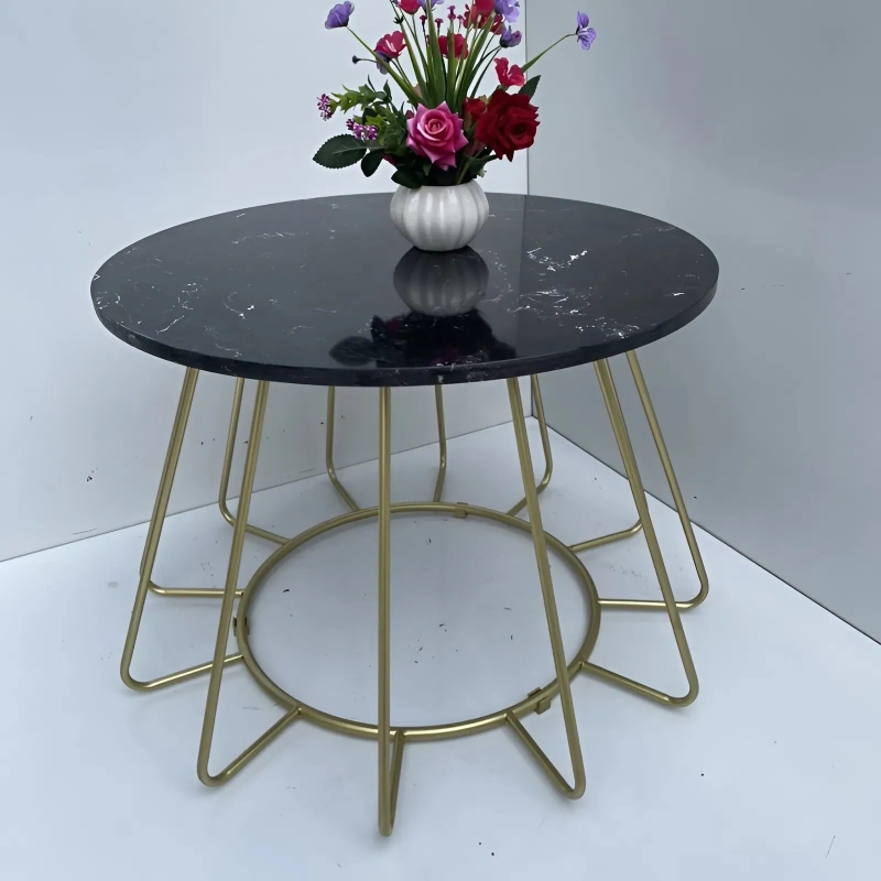 Bàn Trà Sofa Mặt Tròn Khung Sắt - BT9