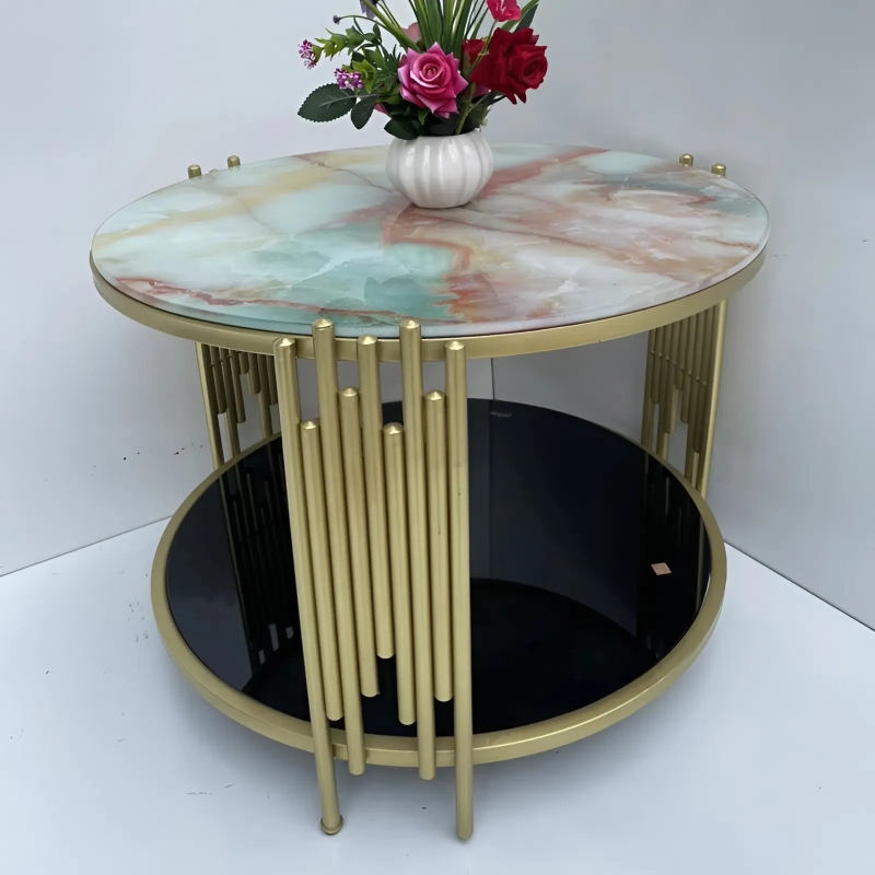 Bàn Trà Tròn Sofa 2 Tầng - BT4