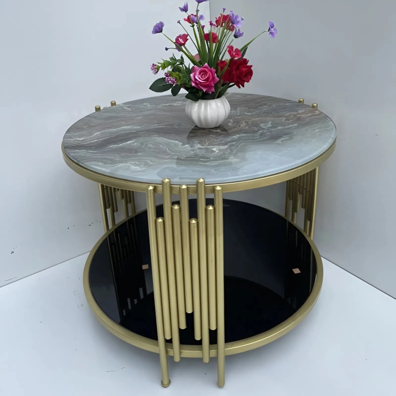 Bàn Trà Tròn Sofa 2 Tầng - BT4