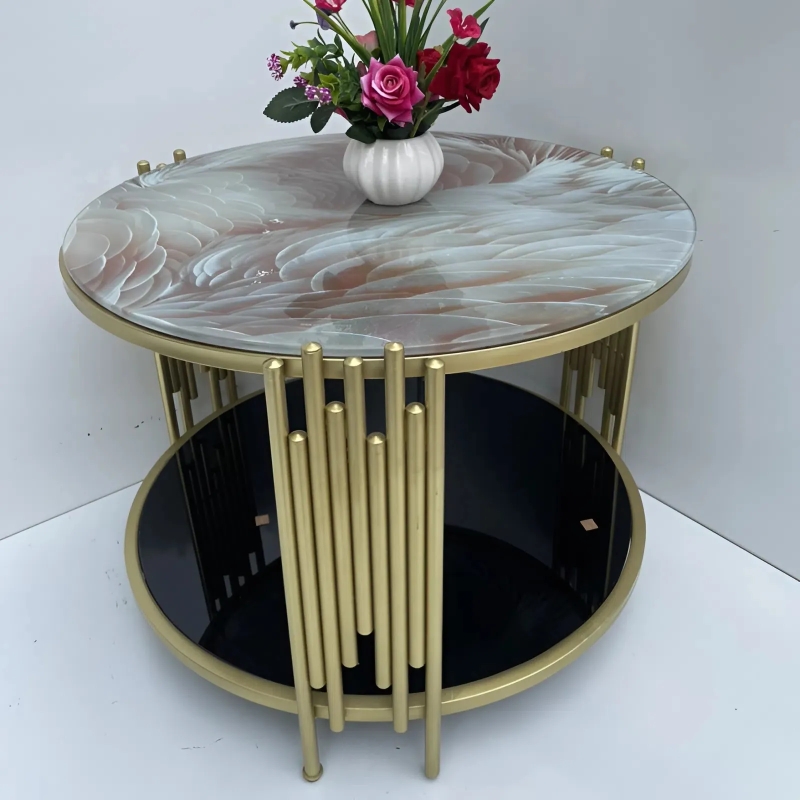 Bàn Trà Tròn Sofa 2 Tầng - BT4