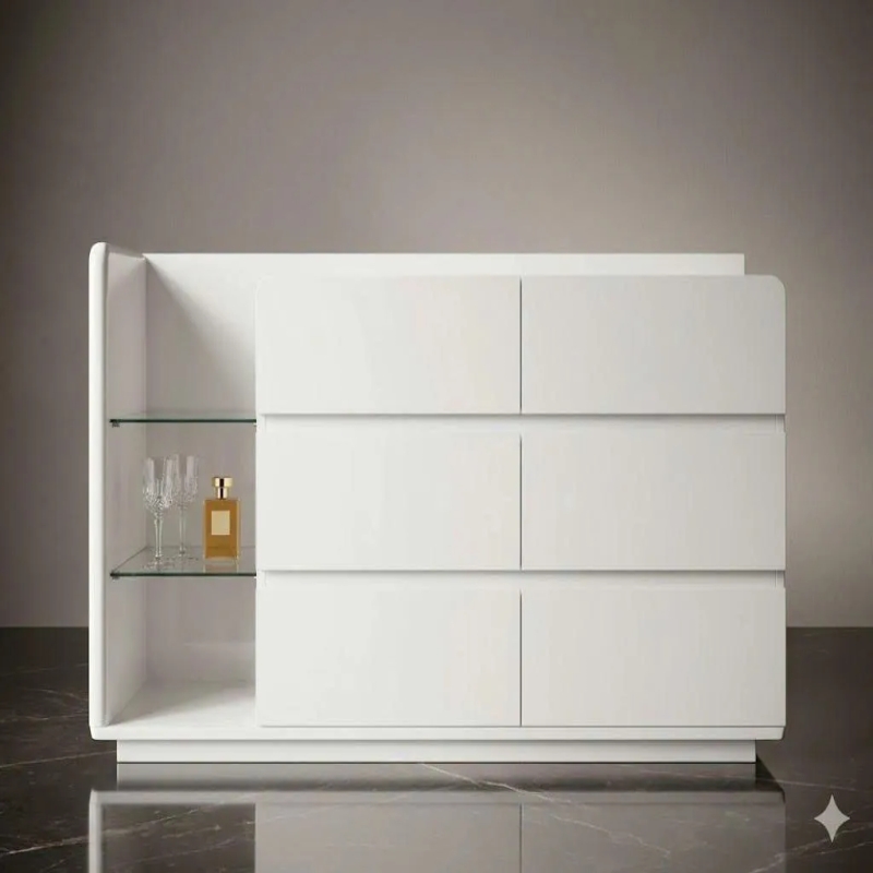 Bàn Trang Điểm Mini Tủ 6 Ngăn Kéo Kết Hợp 3 Ngăn Kệ Tiện Lợi  - BTD38