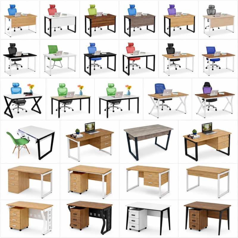 Bàn Làm Việc Chân Chữ X Khung Sắt Sơn Tĩnh Điện Màu Đen - BLV134