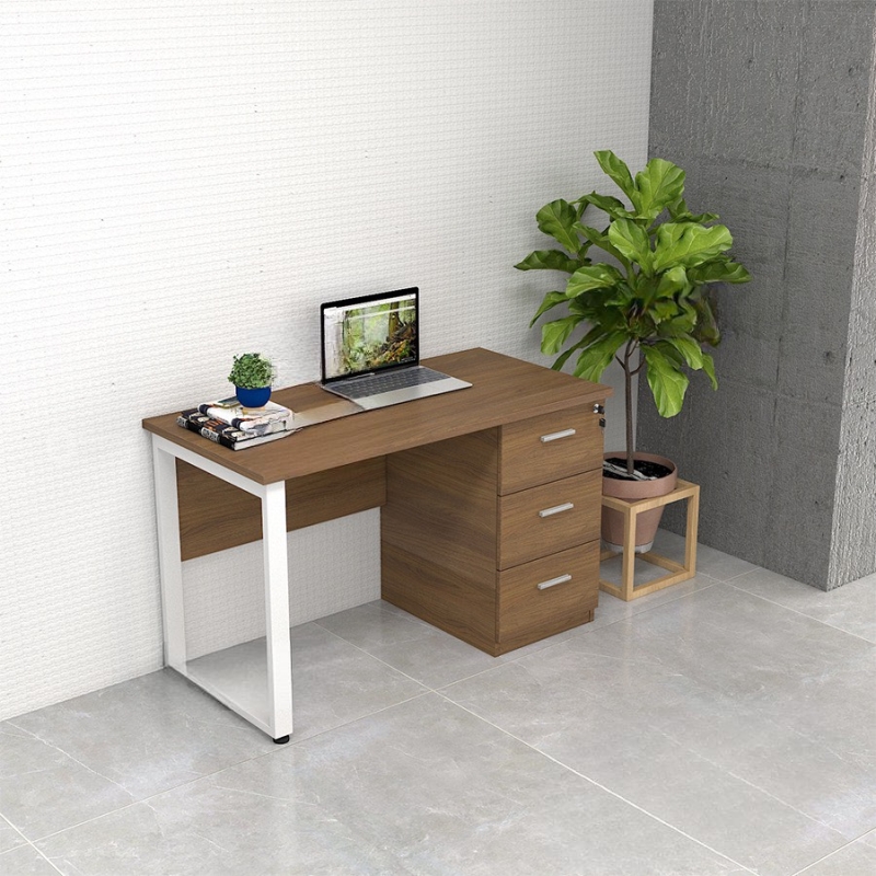 Bàn Làm Việc Chân Sắt Có Hộc - BLV88