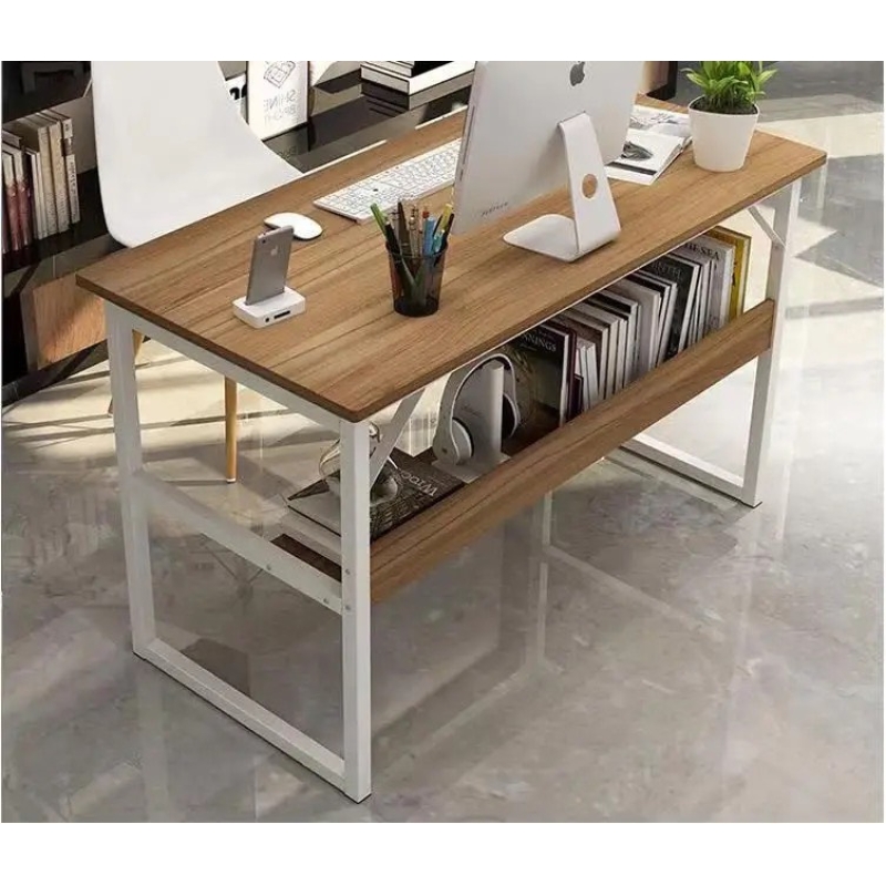 Bàn Làm Việc Chân Sắt Có Kệ Sách - BLV111
