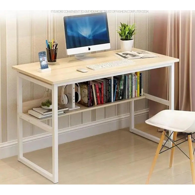 Bàn Làm Việc Chân Sắt Có Kệ Sách - BLV111