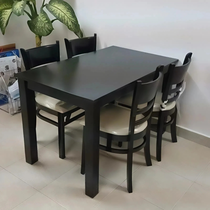 Bộ Bàn Ăn 4 Ghế CaBin Màu Đen Sang Trọng - BGA14